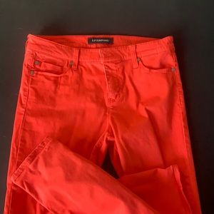 Red soft stretchy jeans